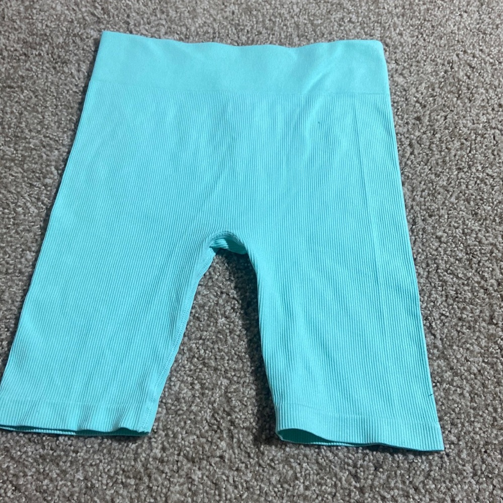 TEAL BIKER SHORTS